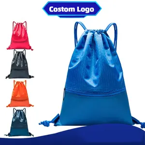 Fabbrica di viaggi personalizzati fuori sport Waterpoof Niu Zin tessuto borsa con stampa tascabile LOGO di grande capacità String String piccolo Backpa