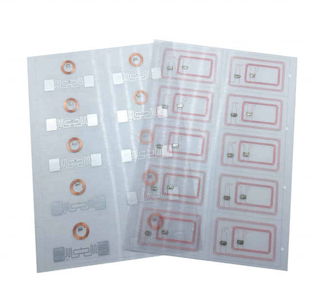 A4 Sheet Layout 4x5/5x5 RFID Prelam PVC Sheet 125khz RFID TK4100 Card Inlay