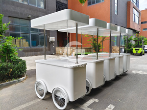 รถเข็นขายกาแฟแบบเข็นมือ Etodevice รถเข็นขายไอศกรีมขนาดเล็ก ตู้แช่แข็งแสดงสินค้าเจลาโต้สำหรับขาย - Product Image 6