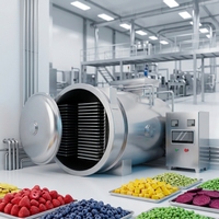 Industriële vacuümvriesdroogmachine voor voedsel, fruit en huisdierensnoepjes |   CE ISO gecertificeerd vriesdrogen SUS304