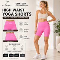 FITVOLT Skinny Yoga Biker Shorts für Damen, hohe Taille, Einheitsgröße, Spandex/Nylon, atmungsaktiv, schweißableitend, Vier-Wege-Stretch