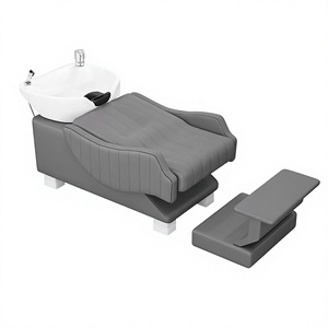Sillón de Barbería Moderno de Cerámica Resistente con Lavabo para Uso en Salón - Product Image 1
