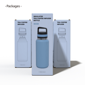 Emode Patentado inox isoterma <span class=keywords><strong>Botella</strong></span> Personalizada 750ml Cilindro Coche Viaje Acero <span class=keywords><strong>Botella</strong></span> de Agua Con Infusor - Product Image 4