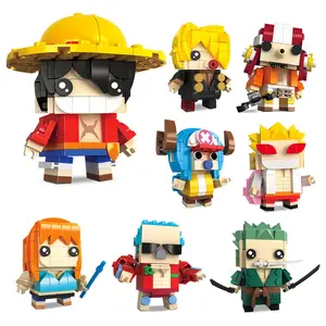 XM 24 Styles vente chaude Kakashi Sasuke personnage modèle jouets éducatifs Anime une pièce Luffy assemblé blocs de construction