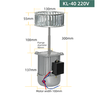 Moteur électrique AC 2800 tr/min 40W 220V monophasé asynchrone à axe long pour la dissipation de chaleur des fours