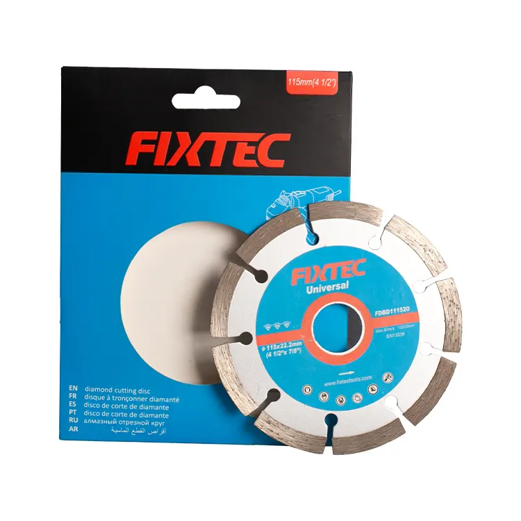 FIXTEC 4.5Inch Diamond Cutting Disc Dry Segmented Cutting Concrete Diamond Saw Blade für Masonry Agate Cutting