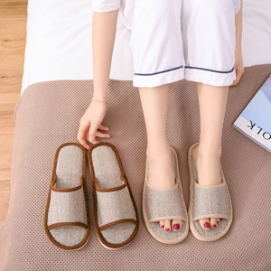 Pantuflas de Lino de Alta Calidad para Interiores, para Hombre y Mujer, para las Cuatro Estaciones, Especiales para Hoteles, Pantuflas de Verano para Parejas, de EVA - Product Image 2