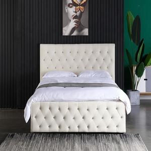 Современная домашняя мебель, мягкая бархатная ткань, газовый подъемник для хранения, Королевский каркас кровати с кристаллами, бриллиантовое изголовье - Product Image 4