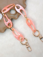 JULIN BL-140 Nouvelle sangle de sac en plastique acrylique coloré en forme de nez de cochon, boucle en métal, sangle à chaîne, sangle d'épaule, porte-clés, chaîne de lanière