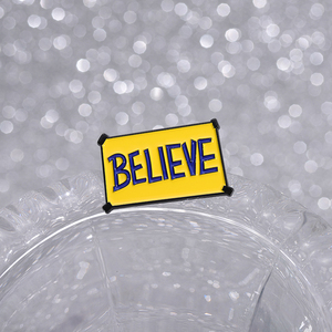 Broche d'insigne en métal Pinsucker en émail à thème Believe pour accessoires de bijoux - Product Image 4