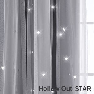 Cortinas Transparentes DaiRui Star para Habitación Infantil, Cortinas <span class=keywords><strong>de</strong></span> Ventana <span class=keywords><strong>de</strong></span> Doble Capa con Ojales, Color Rosa, Azul y Gris, para Dormitorio o Guardería - Product Image 5
