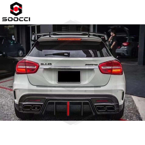 Nuovo Diffusore Posteriore in Fibra di Carbonio X156 con Luci LED per Paraurti GLA-Class GLA45 AMG X156 2015-2017, Montaggio a Bullone - Product Image 4