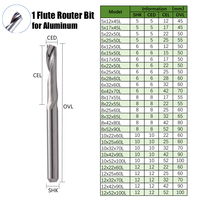 Fresa de carburo sólido con acabado espejo 1F de corte ascendente para CNC, herramienta de corte suave para perfiles de aleación de aluminio