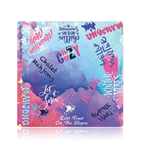 Tapis de Mahjong multi-thèmes, base en caoutchouc antidérapante, tapis de jeu carré, tapis de Mahjong style graffiti pour le jeu américain NMJL