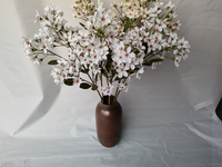 Fleurs artificielles en tissu mélangé à bords brûlés en gros pour la décoration