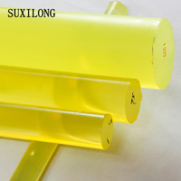 Barre en PU de 25 mm en gros, fabricant de barres en caoutchouc polyuréthane, barre en PU jaune en stock, barre en PU de petit diamètre, taille personnalisée