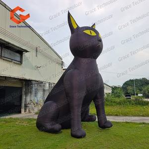<span class=keywords><strong>Grand</strong></span> dessin animé animal gonflable annonçant le modèle gonflable de dessin animé de chat pour l'affichage extérieur - Product Image 2
