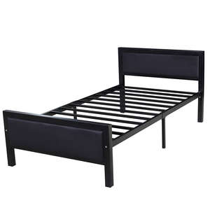 Vendita all'Ingrosso dell'Ultimo Design di Mobili <span class=keywords><strong>per</strong></span> la Casa in Stile Moderno. <span class=keywords><strong>Base</strong></span> <span class=keywords><strong>Letto</strong></span> <span class=keywords><strong>Singolo</strong></span> in Ferro <span class=keywords><strong>per</strong></span> Camera da <span class=keywords><strong>Letto</strong></span>. Testiera in Schiuma PU. - Product Image 3