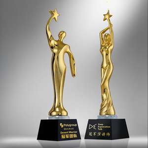 Premi trofeo commemorativo trofeo <span class=keywords><strong>in</strong></span> metallo placcato oro con stella a cinque punte <span class=keywords><strong>in</strong></span> oro - Product Image 2