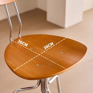 Sgabello da Bar Vintage <span class=keywords><strong>in</strong></span> Legno Massello, Regolabile <span class=keywords><strong>in</strong></span> <span class=keywords><strong>Altezza</strong></span>, Girevole con Schienale per Isola Cucina, Casa, Caffè, Ristorante, Hotel - Product Image 4