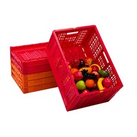 Caisse de transport pliable et empilable en plastique pour l'agriculture, les légumes, les fruits et les produits de la mer, en PP rectangulaire
