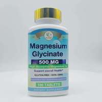 Tablet Kapsul OEM Magnesium Glycinate 500mg - Penyerapan Tinggi 100 Tablet/Botol 2 Pil Sehari untuk Tidur, Mengurangi Stres, dan Otot