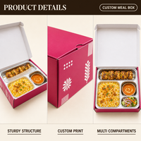 Emballages alimentaires jetables en papier personnalisés, écologiques, avec pelliculage mat, pour shawarma halal, poulet frit, mandi, biryani, riz