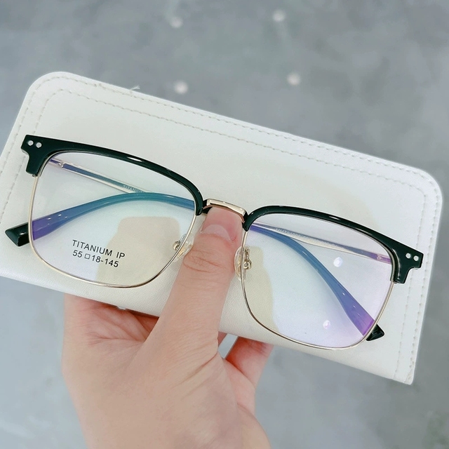Titanium Optical Glasses Frame Male Retro Glasses Metal Half Frames Eyewear for Men Titanium Optical Frames