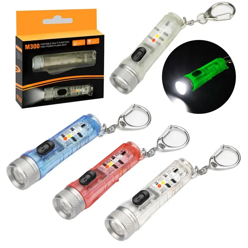 Ningbo Factory OEM ODM Keychain Flashlight USB Rechargeable Key Chain light Torch Portable Mini Led Flashlight With Magnet