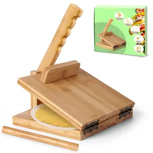 Bambu Tortilla tekan pembuat kertas perkamen kayu bambu Tortilla tekan dengan penggulung Pin