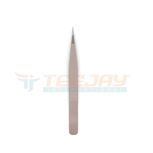 Pince à cils Teejay Precision rose pâle à pointe fine et lisse pour l'isolation, les bouquets classiques et préfabriqués, et la préparation OEM - Product Image 1