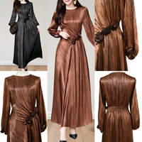 Robes maxi pour femmes de style tendance pour les fêtes, robe longue élégante en dentelle noire unie à manches cloche, vente en gros de haute qualité, Vestidos