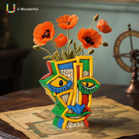 Vase en résine Picasso, motif visage abstrait, pot de fleurs artistique coloré, pot de fleurs créatif, artisanat en résine pour bureau, ornement de décoration intérieure, vente en gros