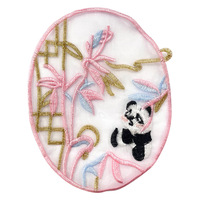 Patchs de vêtements personnalisés en stock, style chinois tendance, broderie en maille, Hanfu Qipao, patchs en tissu DIY, bordure en organza