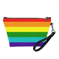 Pochette de maquillage personnalisée avec motif arc-en-ciel (design à sept rayures) et motif gay, imprimée UV, pour les voyages en voiture et l'organisation des produits de beauté dans la salle de bain