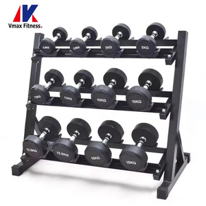 Manubrio Rotondo Commerciale da 100 LBS, Pesi da Palestra, Attrezzatura per Allenamento di Forza e Fitness, <span class=keywords><strong>Manubri</strong></span> in Gomma da <span class=keywords><strong>5</strong></span> <span class=keywords><strong>KG</strong></span> - Product Image 6