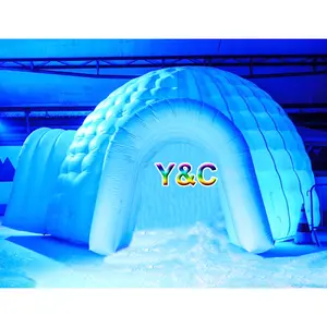 Guangzhou PVC ar iglu neve cúpula tenda tenda inflável com luz led para venda