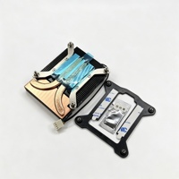 Heatsink CPU Ultra Tipis untuk Casing ITX PC All in One 2 Pipa Panas Tembaga Sirip Aluminium 0.3mm Penutup Aluminium dengan Kipas Pendingin 8010