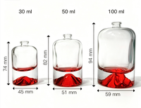 Flacon pulvérisateur de parfum de luxe en verre à fond rond et extrémité épaisse 50 ml avec bouchons colorés pour crème visage, mascara et faux cils - MZY