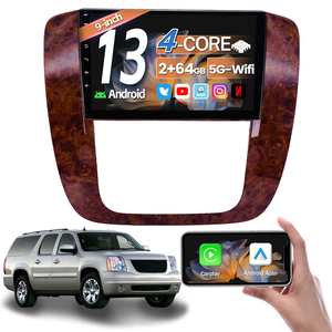 Autoradio Android <span class=keywords><strong>9</strong></span> pouces pour GMC Yukon 2007-2012 Quad Core 2 Go + 64 Go CarPlay sans fil Navigation GPS Multimédia - Product Image 1