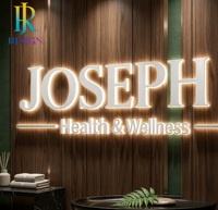 Enseigne commerciale personnalisée en métal doré, enseigne 3D en acrylique rétroéclairée par LED, panneau de signalisation de marque monté pour mur de beauté