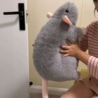 En gros, Oreiller de lit en peluche doux en forme de souris, Poupée jouet, Cadeau