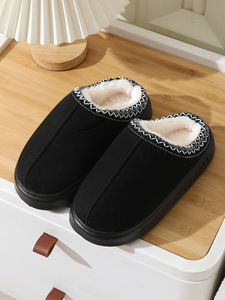 Femmes décontracté Style ethnique fourrure pour pantoufles automne hiver épais EVA semelle rehaussant mocassins moelleux chaud pour pantoufles doux - Product Image 6