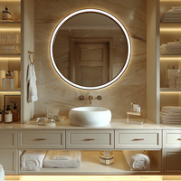 Miroir de salon mural commercial Miroir mural rétro-éclairé Miroir de salle de bain led intelligent avec écran tactile