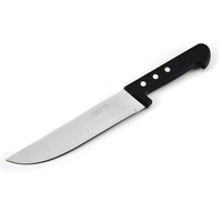 Couteau de boucher avec manche noir Couteau de cuisine en acier inoxydable Couteau multi-usages pour trancher la viande