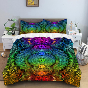 Juego de Funda Nórdica y Cubrecama con Diseños Modernos, Impresión Fluorescente UV, Estilo Bohemio Tibetano, Geométrico - Product Image 6