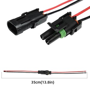 Conector de Terminal de Cobre de Alta Calidad, Serie 22 AWG, 2 Pines, Tipo TE, 1.5mm, Paquete de 5, Enchufe Impermeable para Auto, Negro, CE RoHS, 350mm - Product Image 2