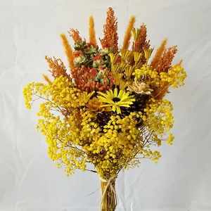 Bouquet de fleurs séchées naturelles de haute qualité pour la décoration de la maison, fleurs et plantes préservées éternelles - Product Image 1