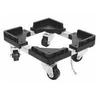 Chariot de stockage en plastique ESD à quatre roues, chariot mobile écologique pour la logistique d'usine