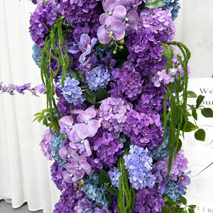 Promise Dreamy Purple and Blue Silk <b>Artificial</b> Modern Handmade Craft Wedding Arch for Indoor and Outdoor Wedding Decor - Product Image 3